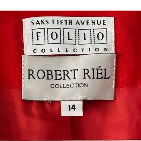 Vintage 80s Robert Riel Saks 5th Ave Lipstick Red Dress/Duster size 14 L large - Picture 7 of 8